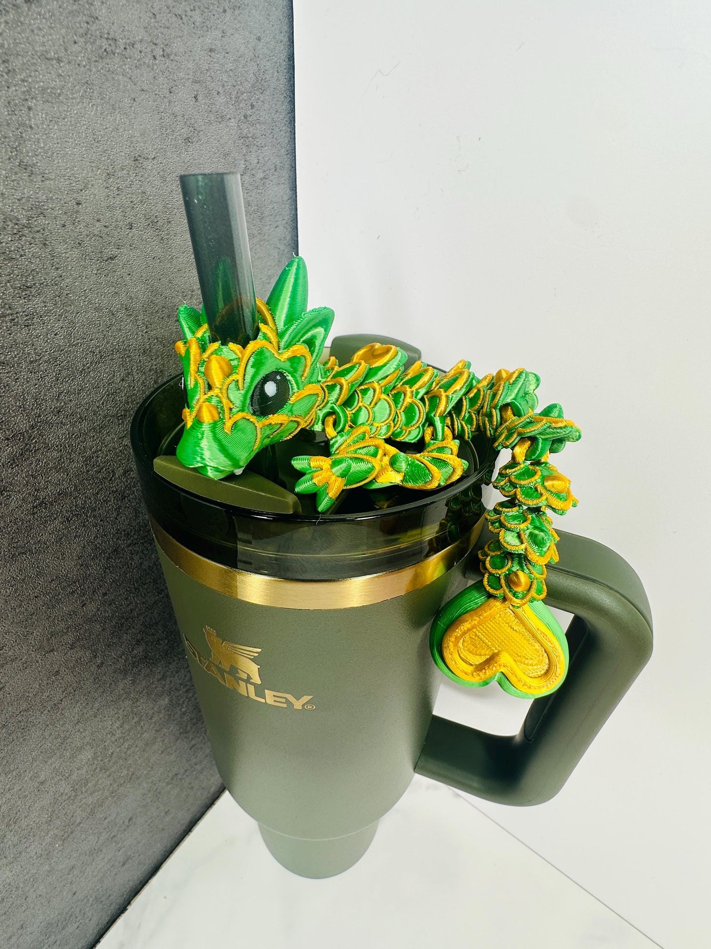 St. Patricks Day Luck Dragons Stanley Tumbler Straw Toppers, 4 Leaf Clover, Butterfly, Lucky Charm, & Lucky Heart