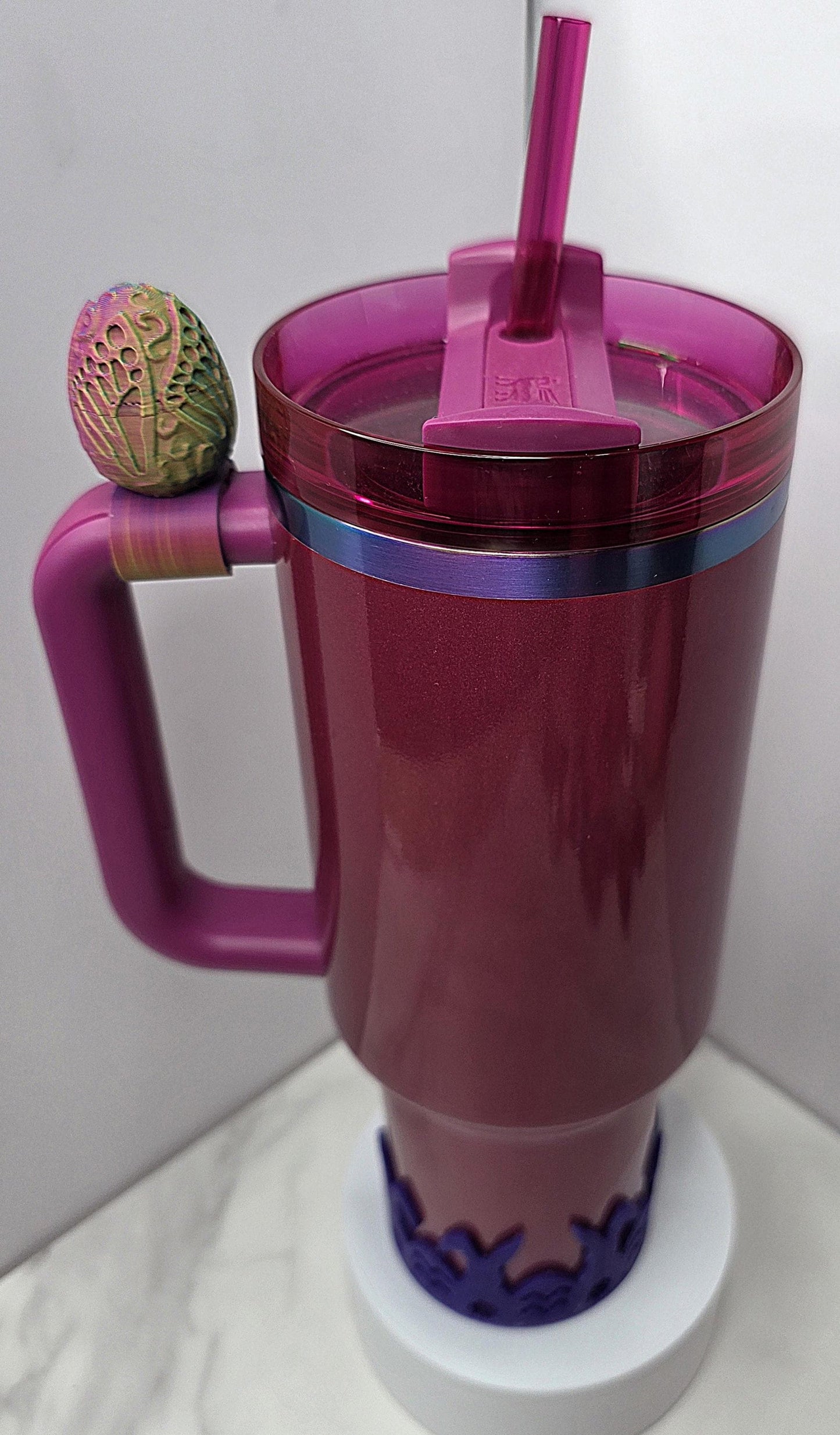 Butterfly Rose and Dragonscale Easter Egg Handle Charms Stanley Hydroflask Hydrojug Brumate Owala