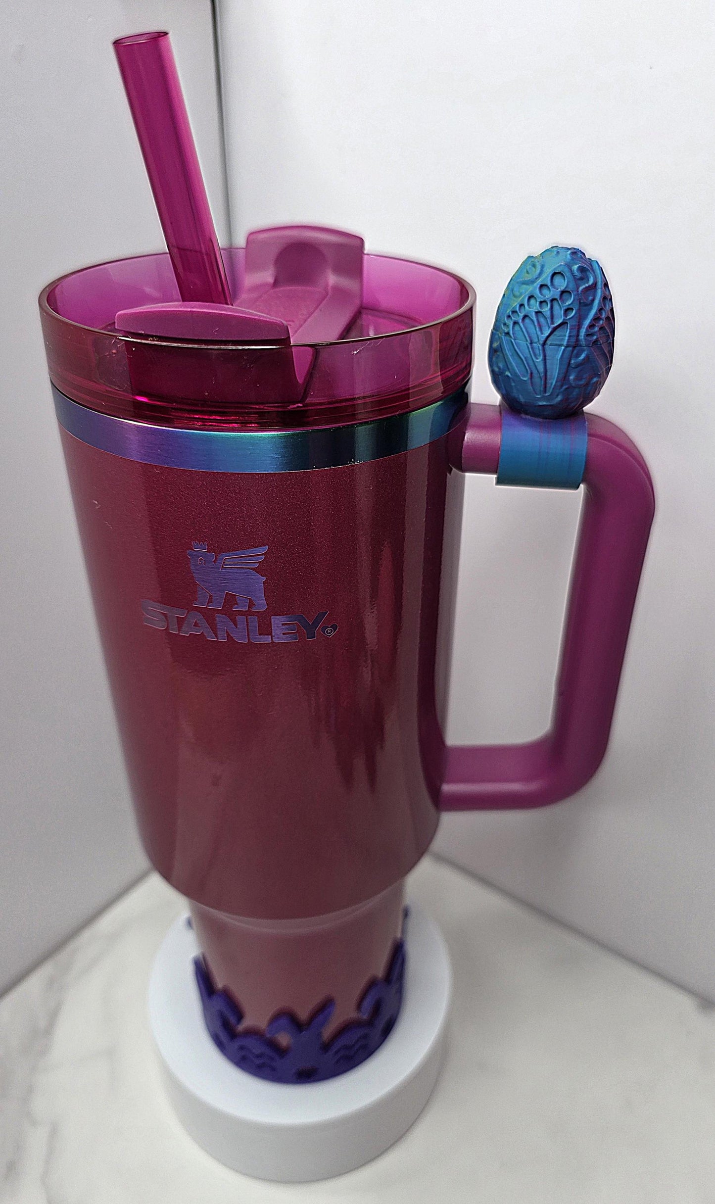 Butterfly Rose and Dragonscale Easter Egg Handle Charms Stanley Hydroflask Hydrojug Brumate Owala