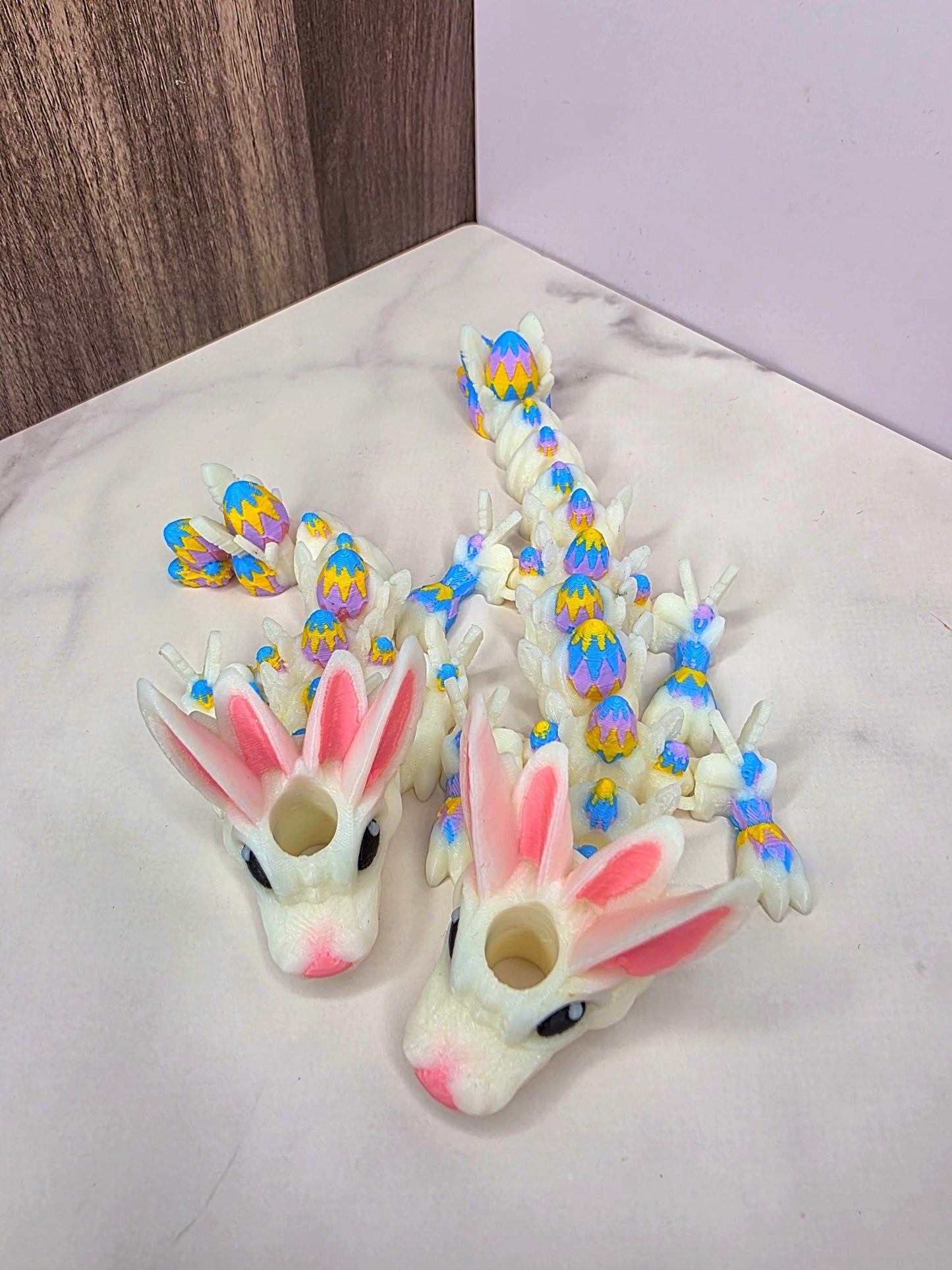 Easter Bunny Dragon Stanley Tumbler Straw Topper With Easter Egg Scales