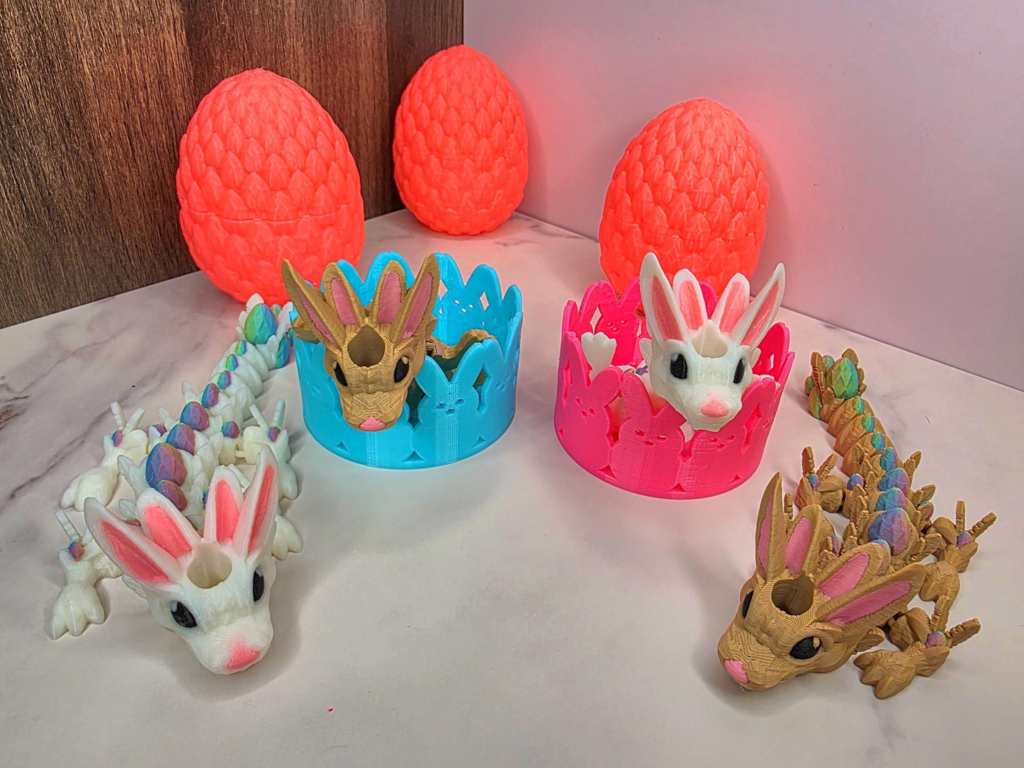 Bugs & Lola Bunny Inspired Dragon Stanley Tumbler Straw Topper With Easter Egg Scales