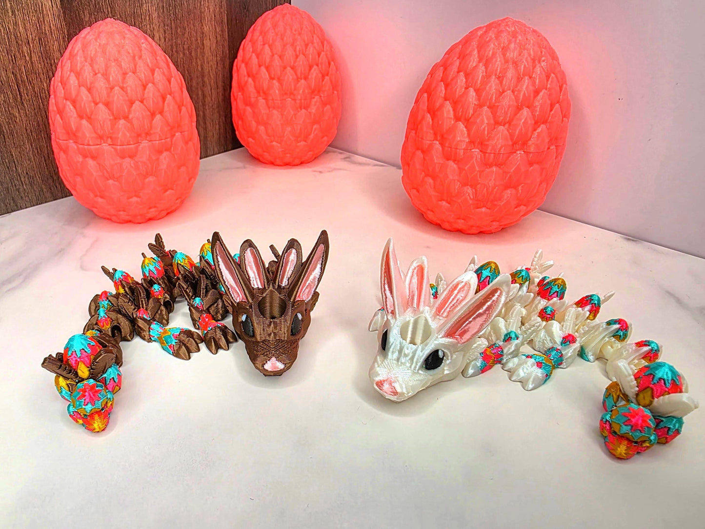 Chocolate Bunny Dragon Stanley Tumbler Straw Topper With Easter Egg Scales