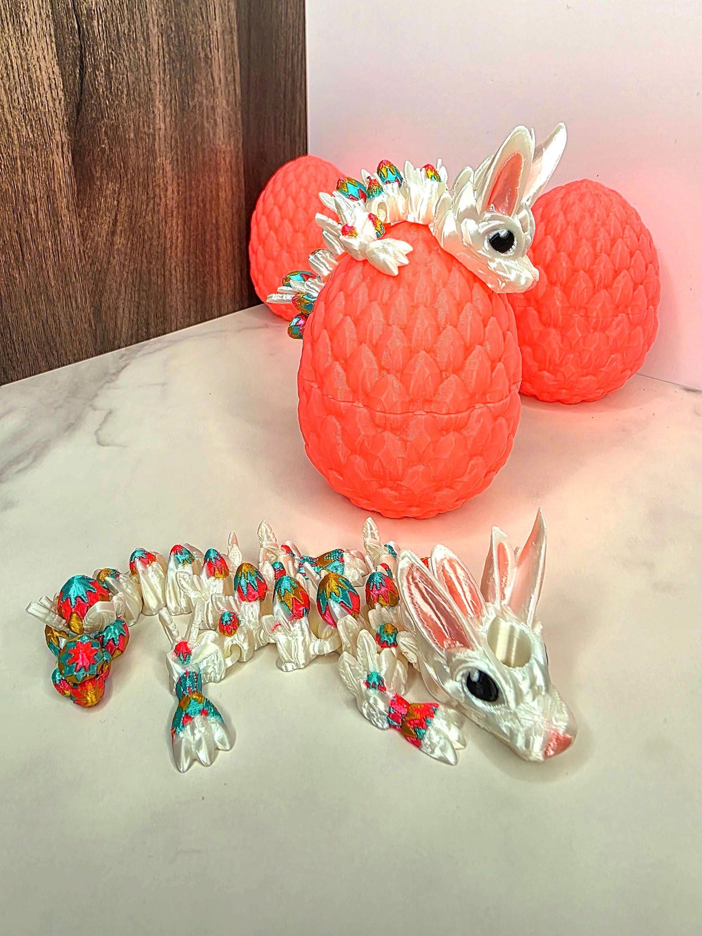 Chocolate Bunny Dragon Stanley Tumbler Straw Topper With Easter Egg Scales