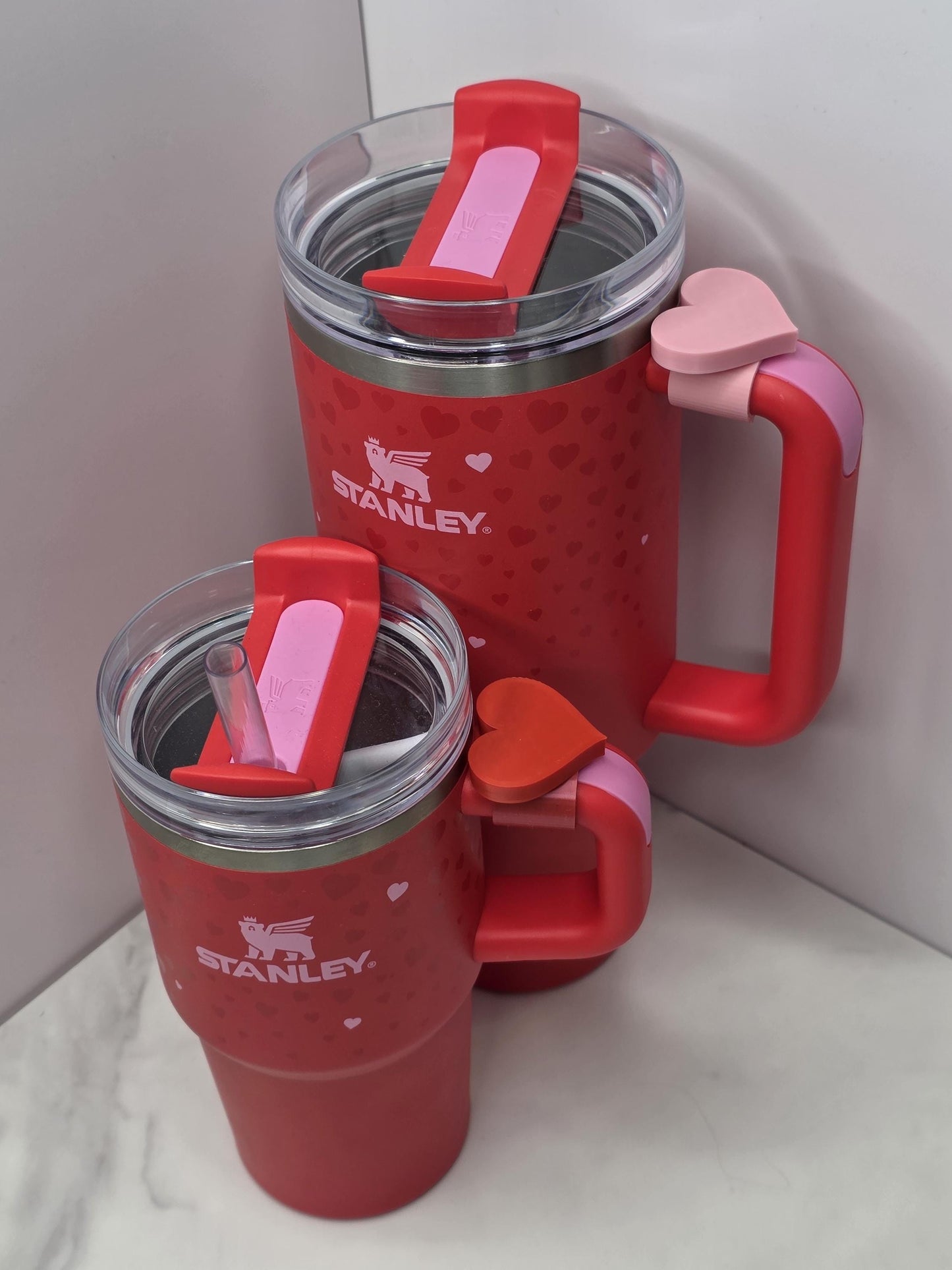 Holographic Heart Handle Charm for Stanley, HydroJug, Owala, Brumate & Hydroflask | 3D Printed Tumbler Charm | Sparkly Cup Accessory