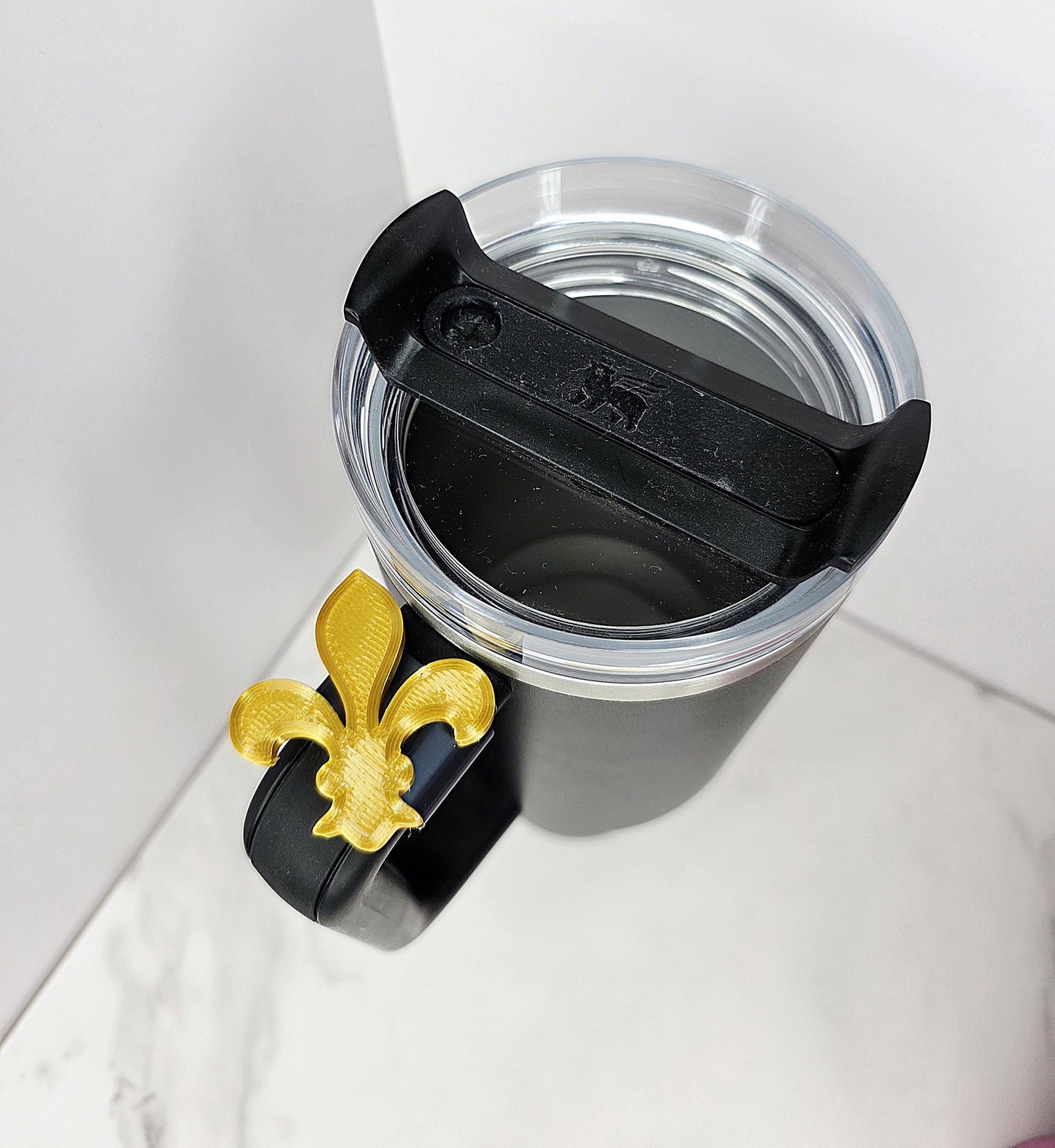Holographic Fleur De Lis Handle Charm – 3D Printed Tumbler Clip for Stanley, Brumate, HydroJug, Owala, Hydroflask Tumbler Accessories