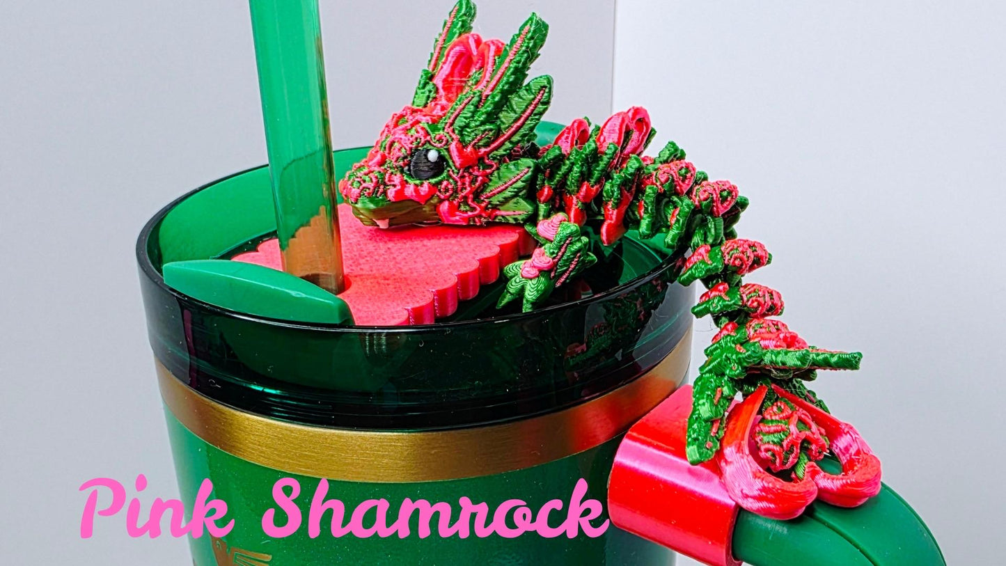 Light Heart Dragon Toppers for Stanley, Brumate, Hydrojug | Flexible Magnetic Straw & Handle Charms | Fun Tumbler Accessory | Tumbler Topper