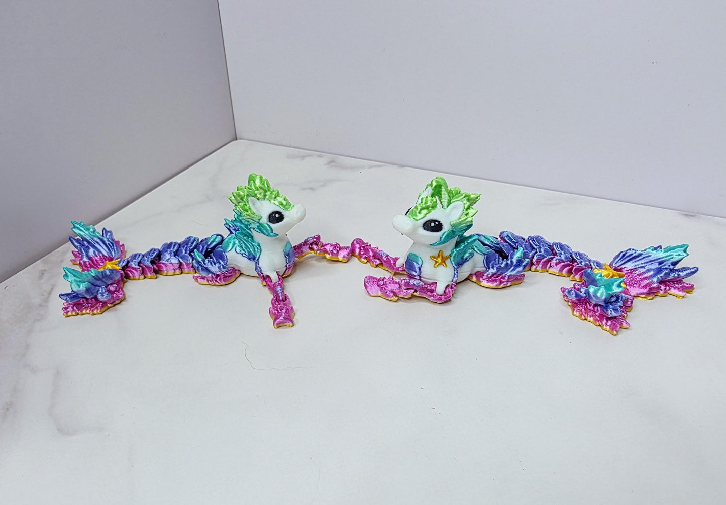 Rainbow Hippocampus Magnet or Straw Topper | Fits Stanley, Brumate, Hydrojug | Flexible Mermaid Sea Horse Accessory | Tumbler Charm
