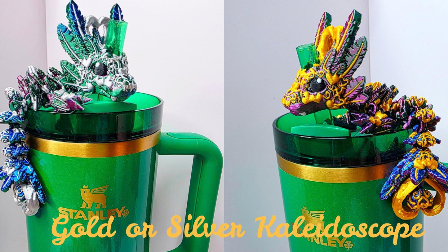 Light Heart Dragon Straw Topper for Stanley Tumbler | Mystical Fantasy Cup Charm | Cute Dragon Tumbler Accessory | Baby & Adult Options