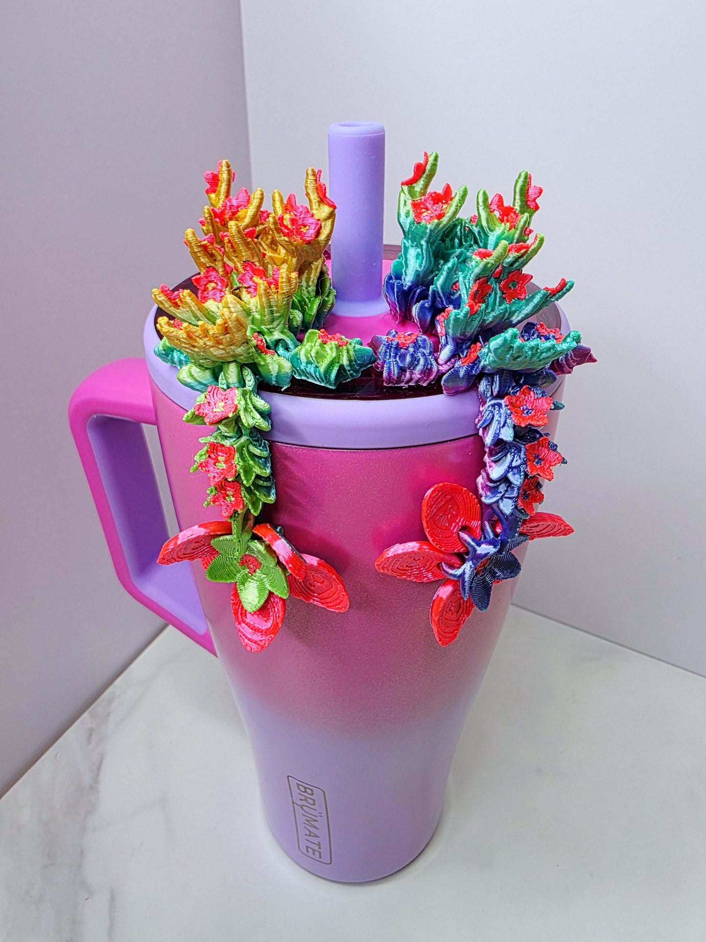 Cherry Blossom Dragon Toppers for Stanley, Brumate, Hydrojug | Flexible Magnetic Cup Accessory | Cute Tumbler Charms | Tumbler Toppers