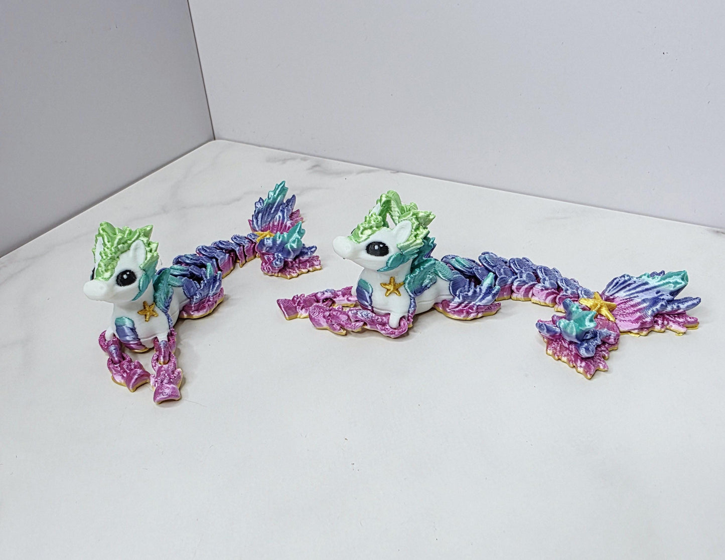 Rainbow Hippocampus Magnet or Straw Topper | Fits Stanley, Brumate, Hydrojug | Flexible Mermaid Sea Horse Accessory | Tumbler Charm