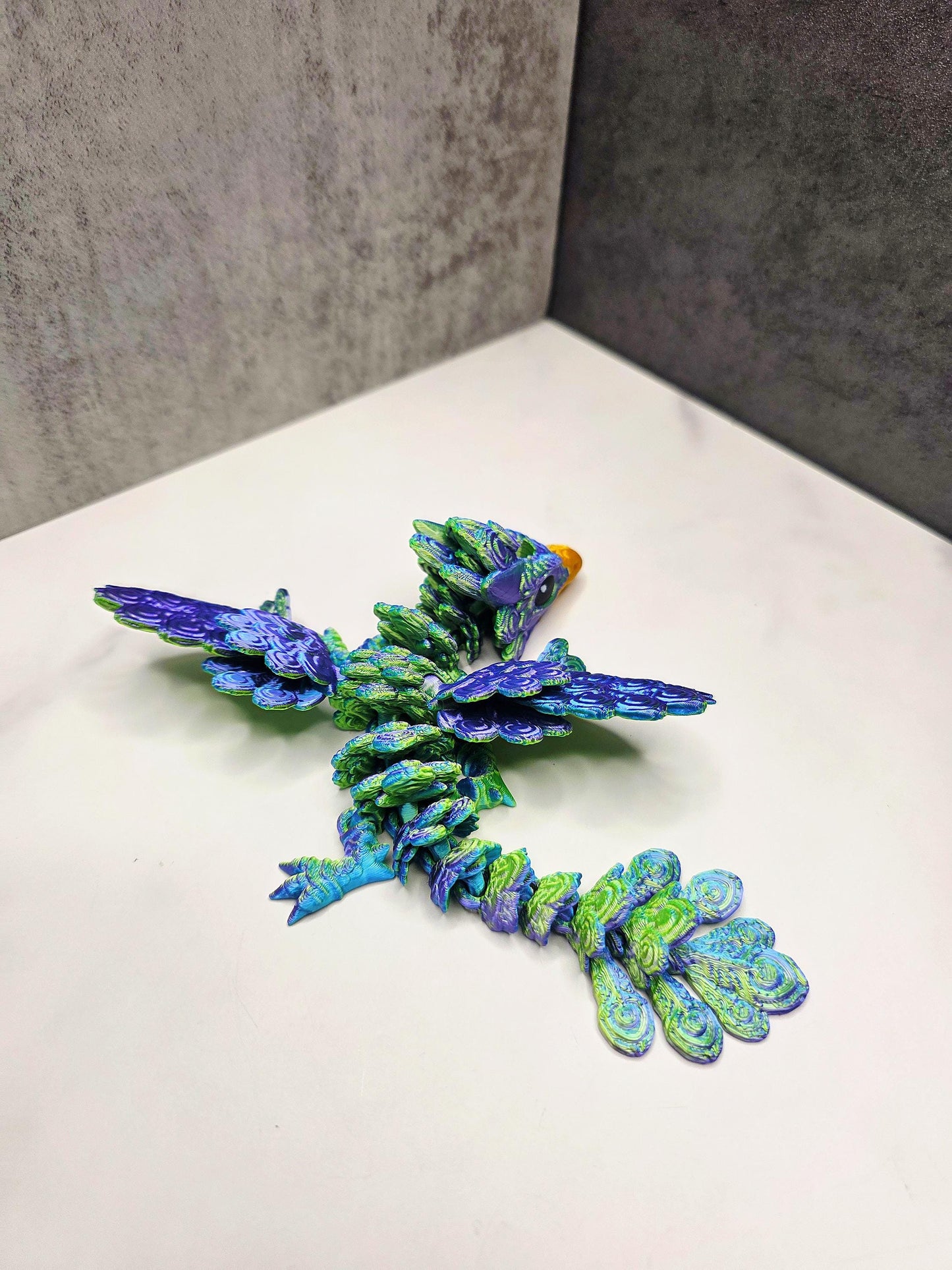 Peacock Dragon Stanley Tumbler Topper & Boot Set – 3D Printed Flexible Dragon Fits 20oz 30oz 40oz – Fantasy Cup Accessory | Tumbler Charms