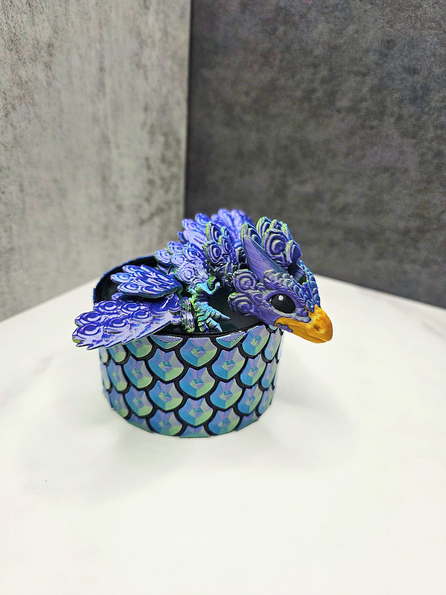 Peacock Dragon Stanley Tumbler Topper & Boot Set – 3D Printed Flexible Dragon Fits 20oz 30oz 40oz – Fantasy Cup Accessory | Tumbler Charms