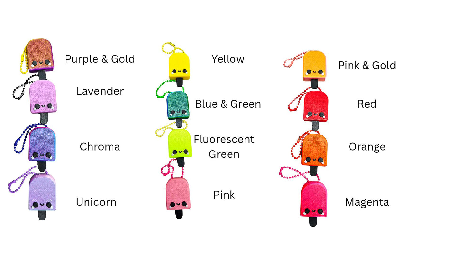 Happy Popsicle Handle Charm or Keychain | Fits Stanley, HydroJug, BrüMate, Owala | Cute Tumbler Accessory | Bundle Options