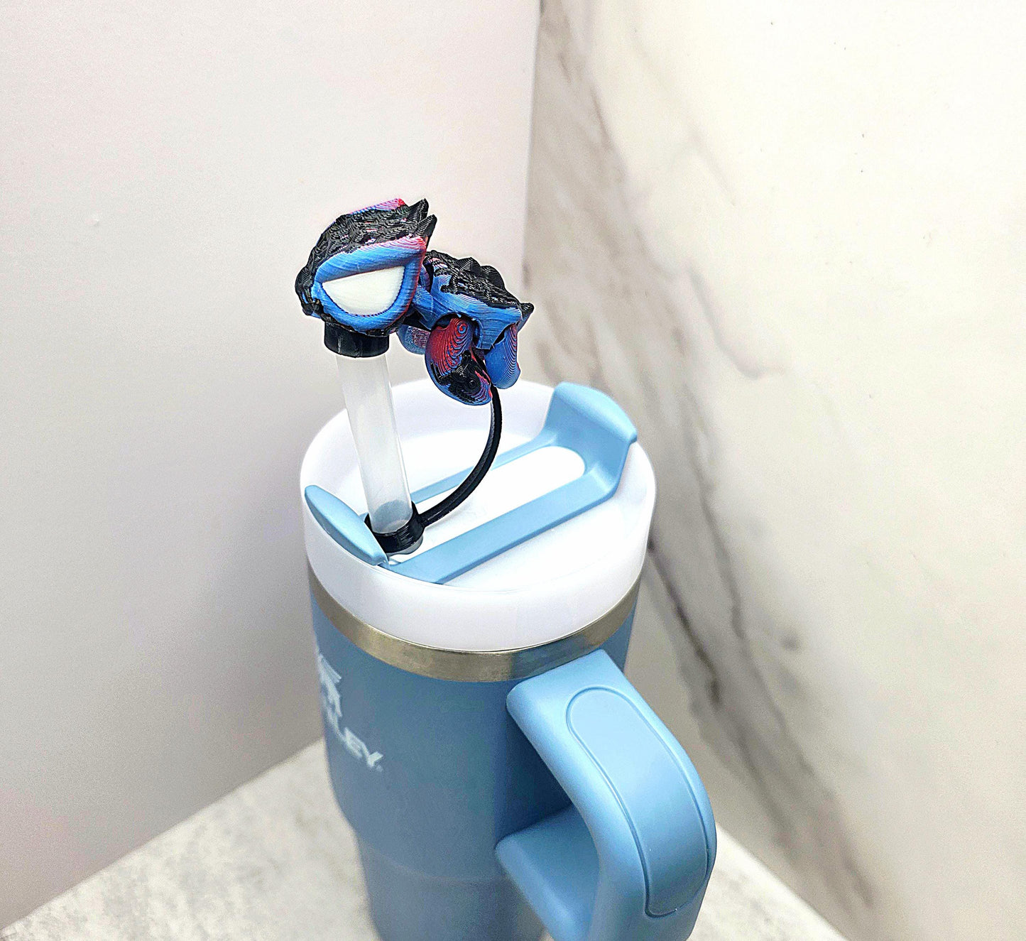 Superhero Spider Turtle Straw Topper for Stanley Tumblers | Flexible Hero Topper | Cute Hero Cup Accessory | Fits 20oz 30oz 40oz | Cup Charm