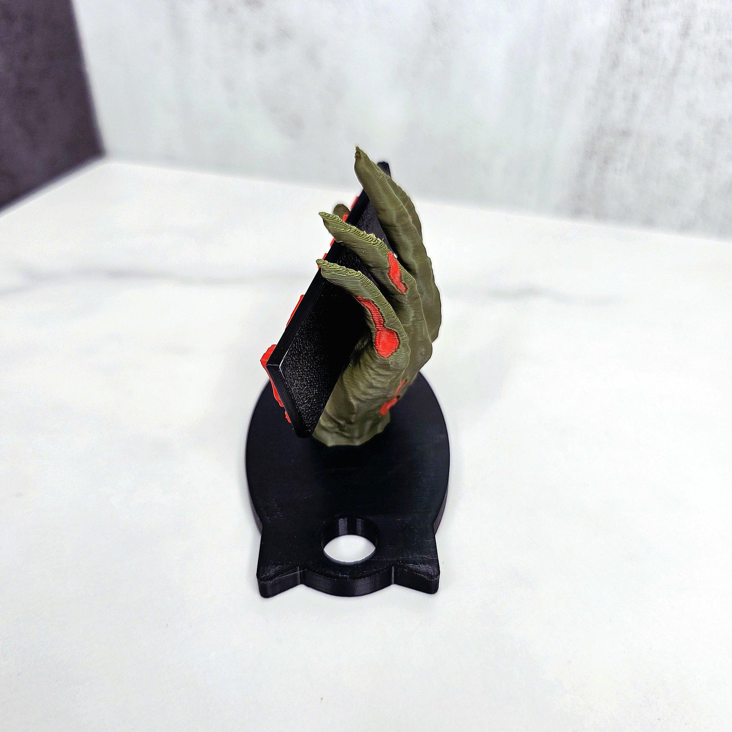 Zombie Hand "HELP" Stanley Tumbler Lid Topper – Spooky Halloween Cup Accessory Charm for 20oz 30oz 40oz – Horror 3D Printed Lid Decor