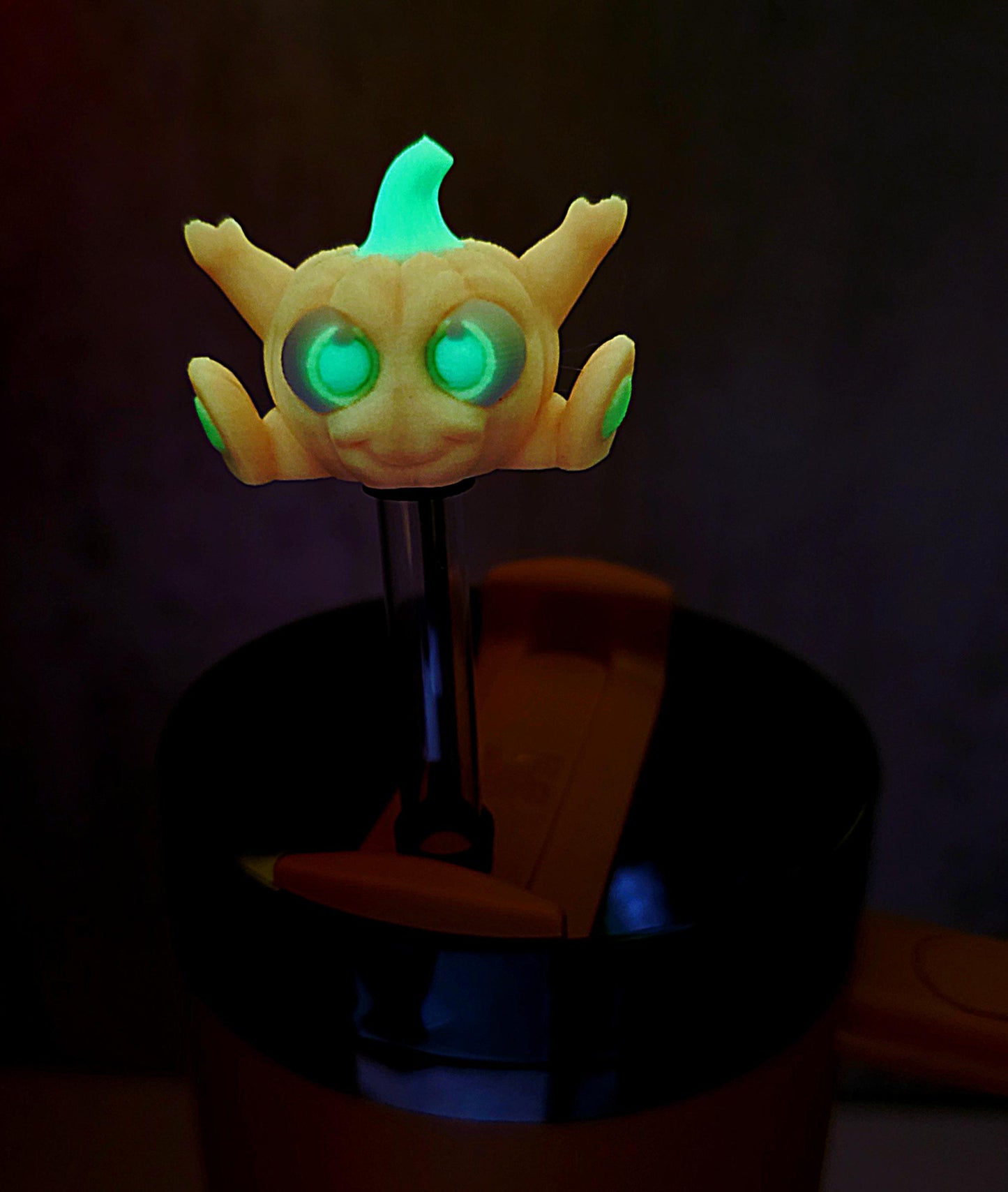 Cute Happy Baby Pumpkin Stanley Straw Cover – Glow-in-the-Dark Option | Halloween Tumbler Accessory Charm for 20oz 30oz 40oz Stanley