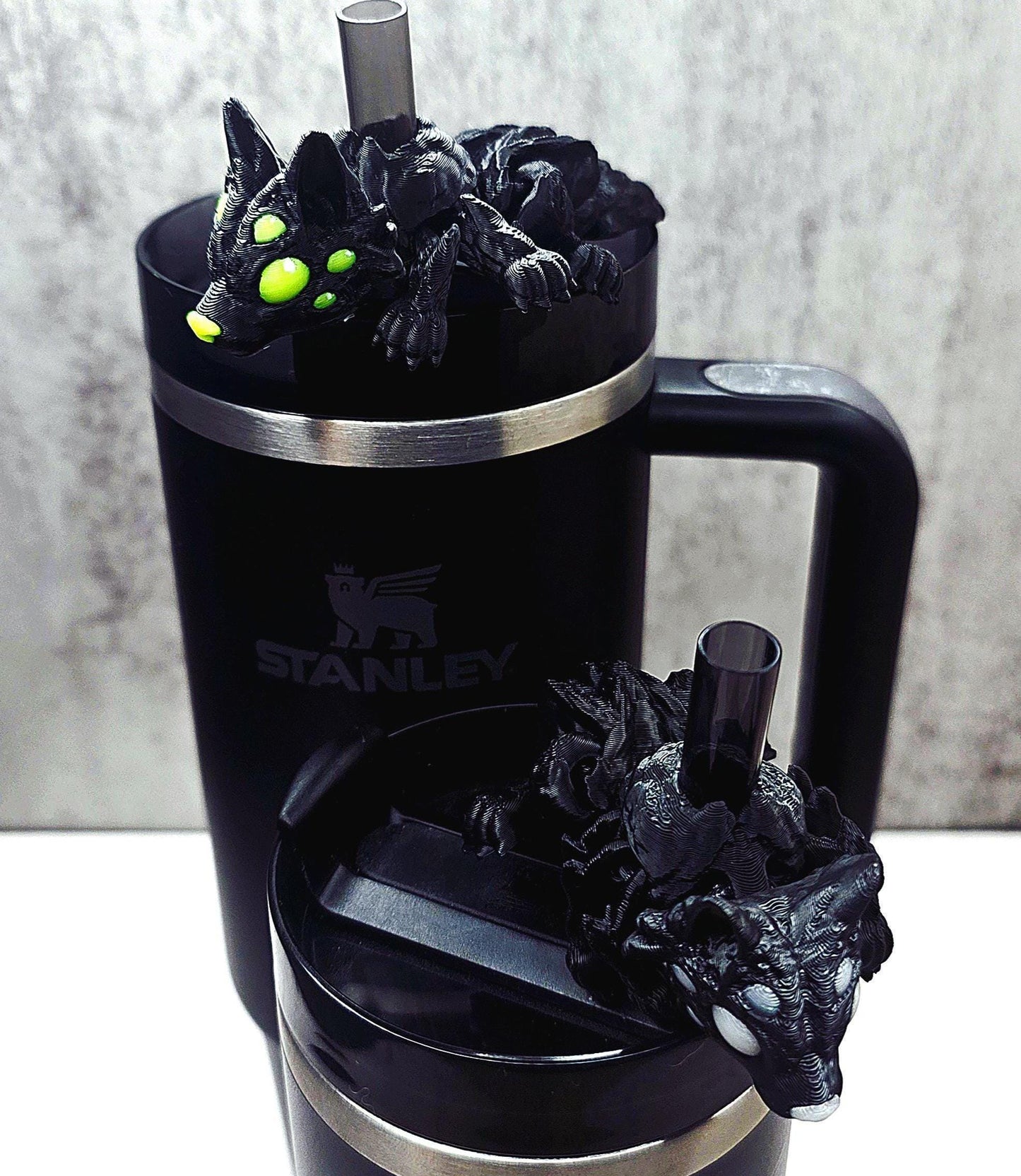 Cute Wolf Spider Stanley Straw Cover Flexible Body and Six Legs Custom Colors and Glow-in-the-Dark Option | Tumbler Accessory Charms