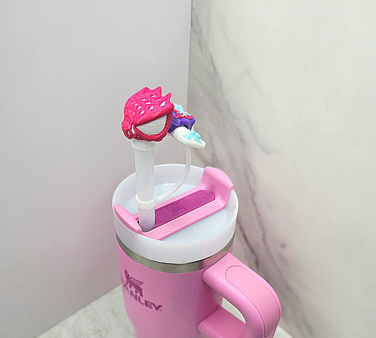 Superhero Spider Turtle Straw Topper for Stanley Tumblers | Flexible Hero Topper | Cute Hero Cup Accessory | Fits 20oz 30oz 40oz | Cup Charm