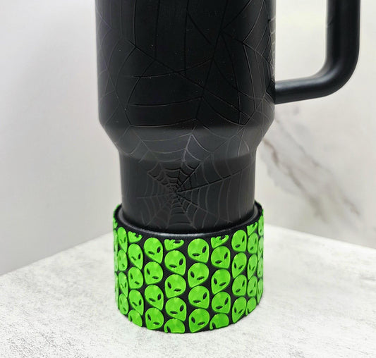 Spooky Alien Boot Cover for Stanley Tumbler | Fits 20oz 30oz 40oz | Interchangeable Velcro Halloween Cup Accessory | Cup Protective Sleeve