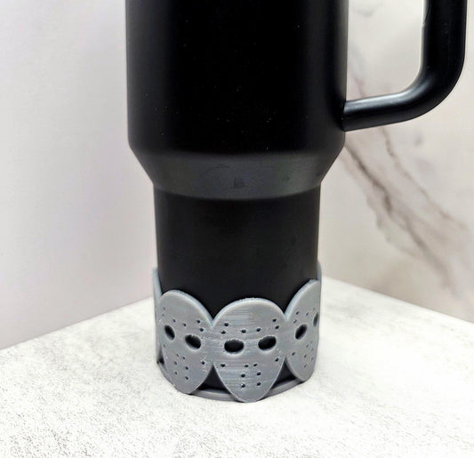 Spooky Hockey Mask Boot for Stanley Tumbler | Fits 14oz 20oz 30oz 40oz | Halloween Tumbler Sleeve  | Tumbler Accessories | Cup Sleeve