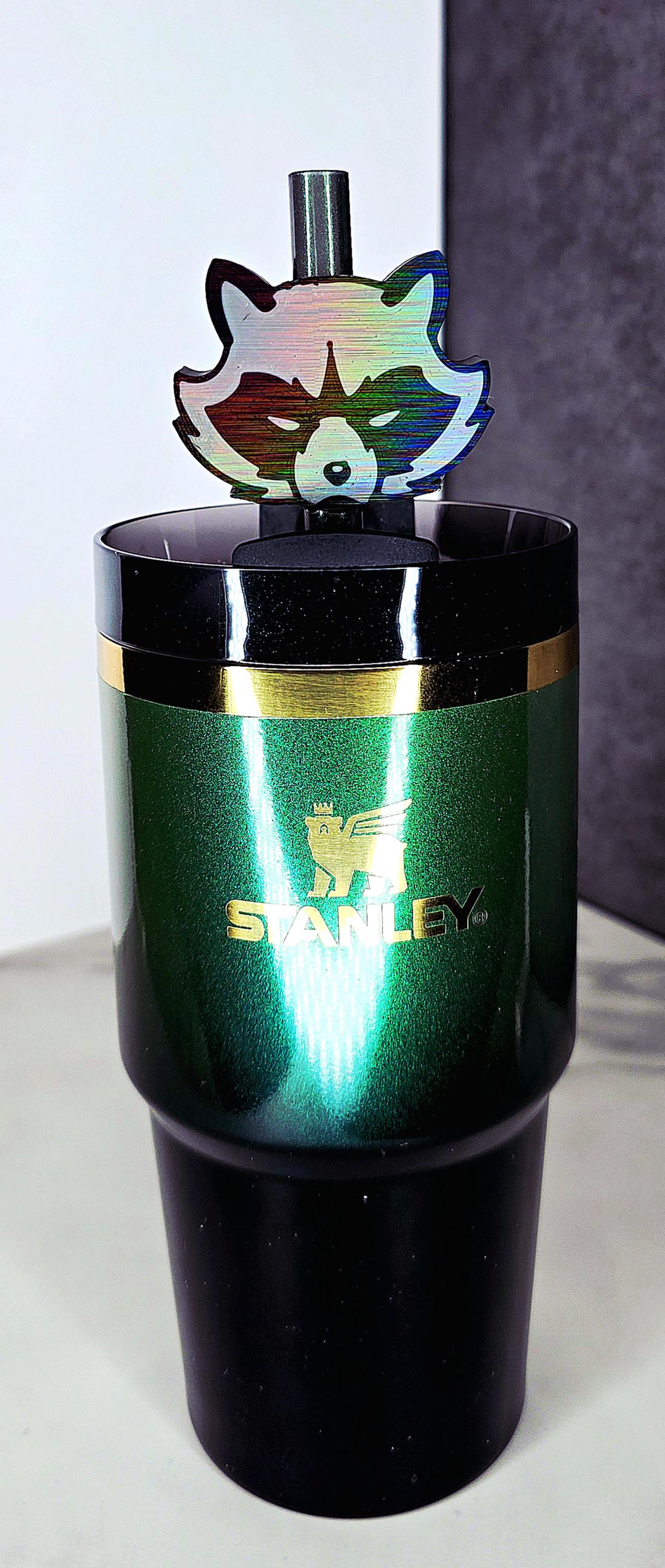 Trash Panda Raccoon Straw Topper – Cute 3D Tumbler Accessory | Fits 7–10mm Straws | Funny Animal Drink Charm | Custom Colors