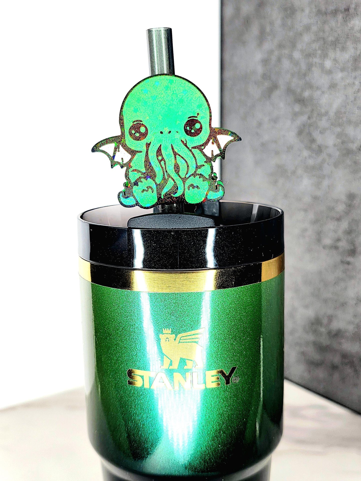 Cute Cthulhu Straw Topper – Lovecraft-Inspired Tumbler Accessory | 3D Printed for 7–10mm Straws | Custom Colors Available