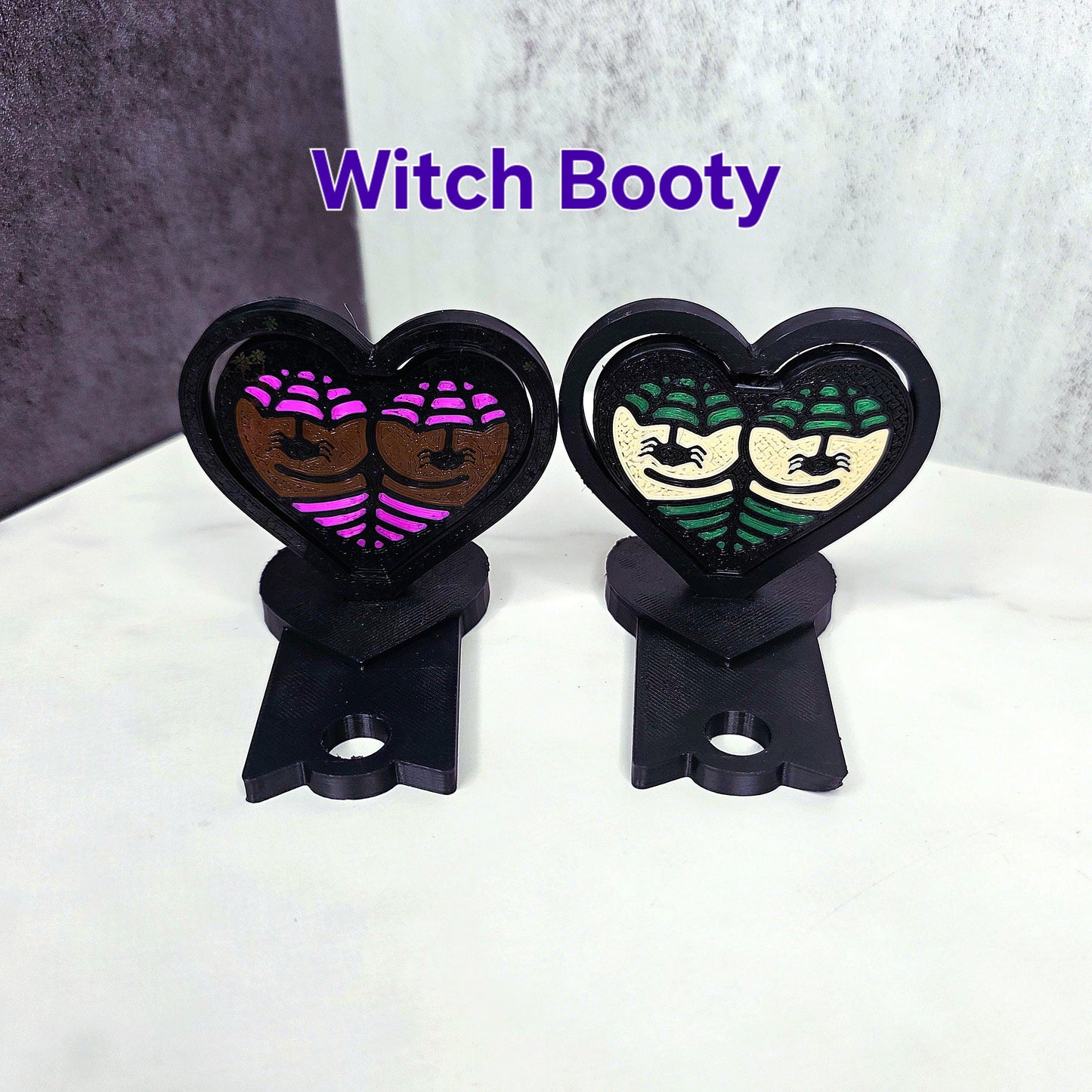 Halloween Thicc Heart Booty Fidget Spinner Topper Accessory for Stanley Tumblers– Pumpkin, Bat, Vampire, Witch, Skeleton, Devil Custom Color