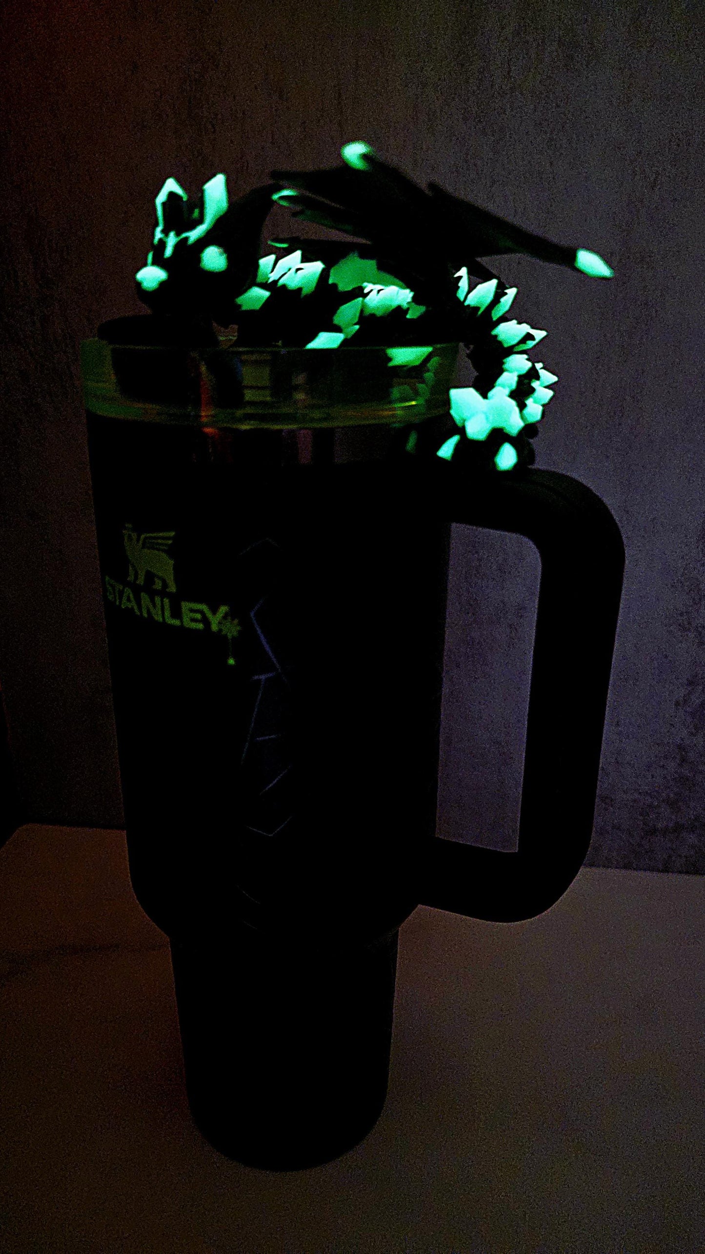 Glow in the Dark Wolf Dragon Stanley Straw Topper Tumbler Accessory Charm – Dire, Ghost, Werewolf, Grey Wolf | Matching Boot Bundles