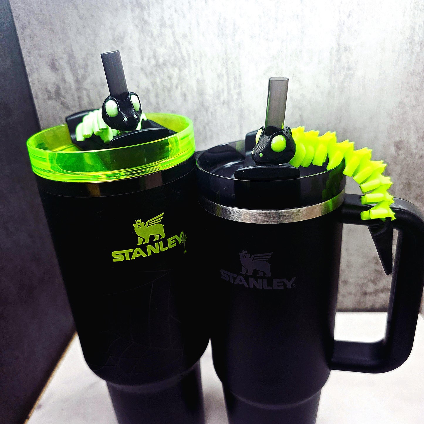 Boney Snake Skeleton Stanley Straw Topper – Glow-in-the-Dark Halloween Tumbler Accessory Charm | Fits 20oz 30oz 40oz Stanley Cups