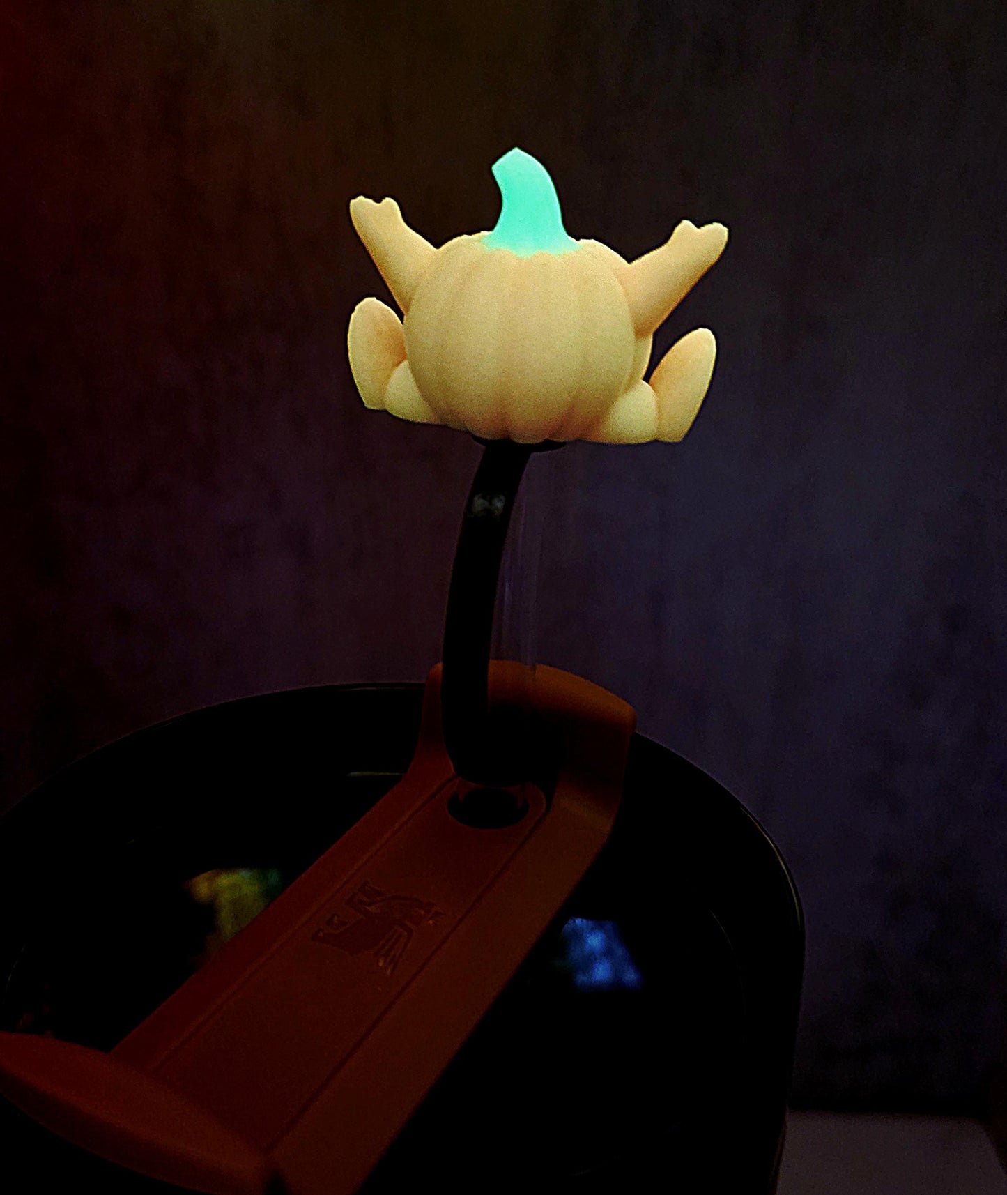 Cute Happy Baby Pumpkin Stanley Straw Cover – Glow-in-the-Dark Option | Halloween Tumbler Accessory Charm for 20oz 30oz 40oz Stanley