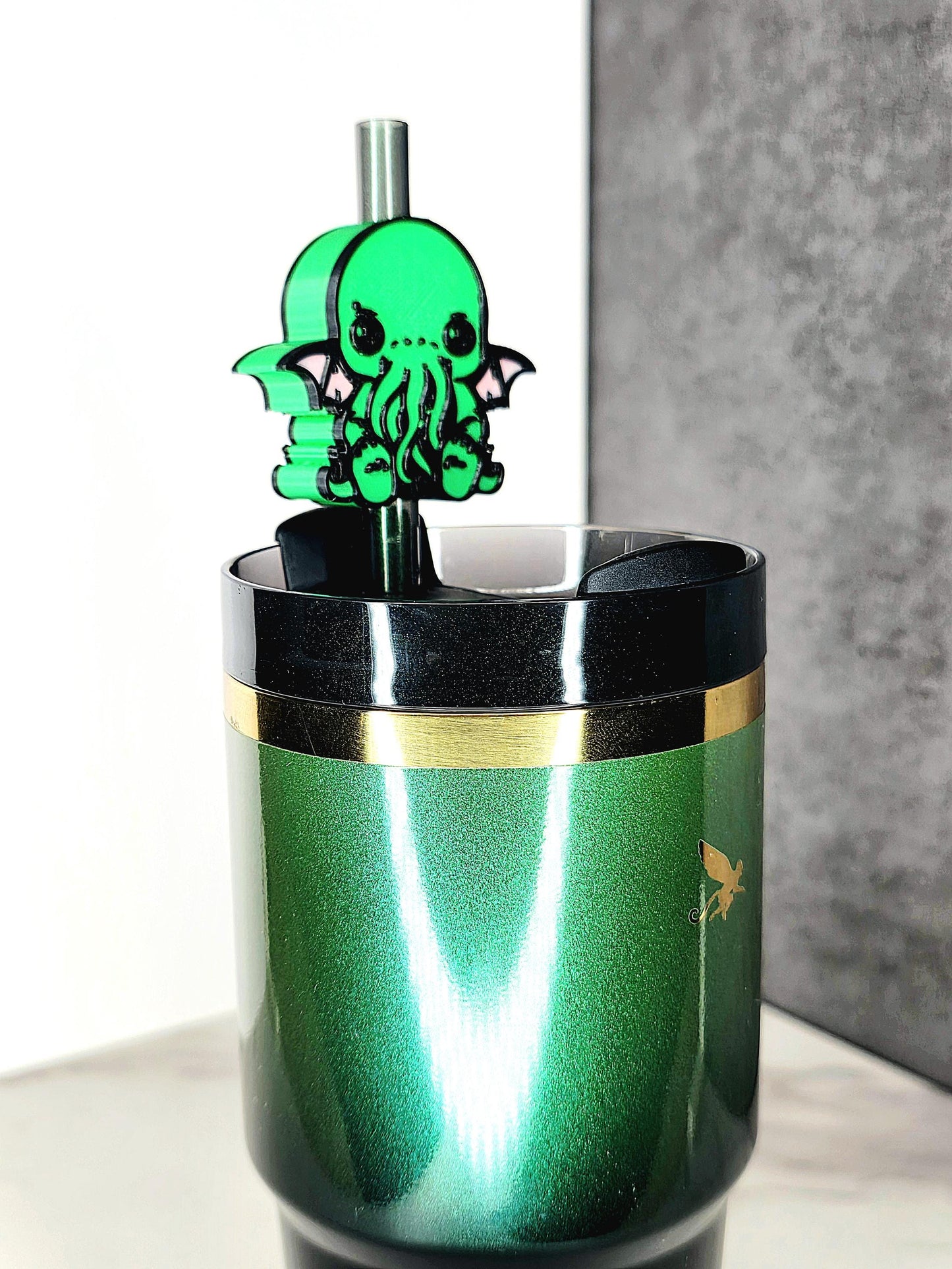 Cute Cthulhu Straw Topper – Lovecraft-Inspired Tumbler Accessory | 3D Printed for 7–10mm Straws | Custom Colors Available