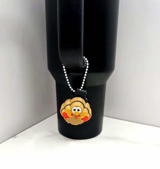 3D Printed Thanksgiving Turkey Fidget Clicker with Pilgrim Hat Keychain | Satisfying Keyboard Clicks for Stress Relief & Holiday Fun