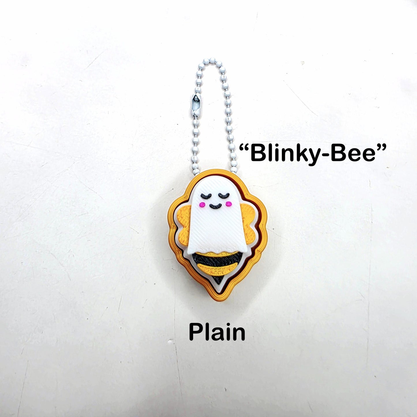 3D Printed Boo-Bee Ghost Fidget Clicker Keychains | Halloween Bee Ghost Charms in 6 Spooky Styles & 3 Body Designs