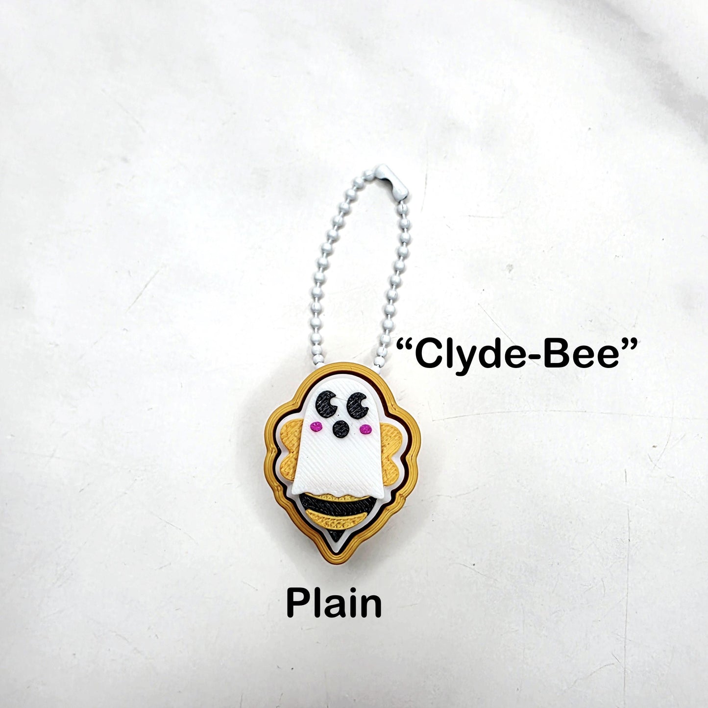 3D Printed Boo-Bee Ghost Fidget Clicker Keychains | Halloween Bee Ghost Charms in 6 Spooky Styles & 3 Body Designs