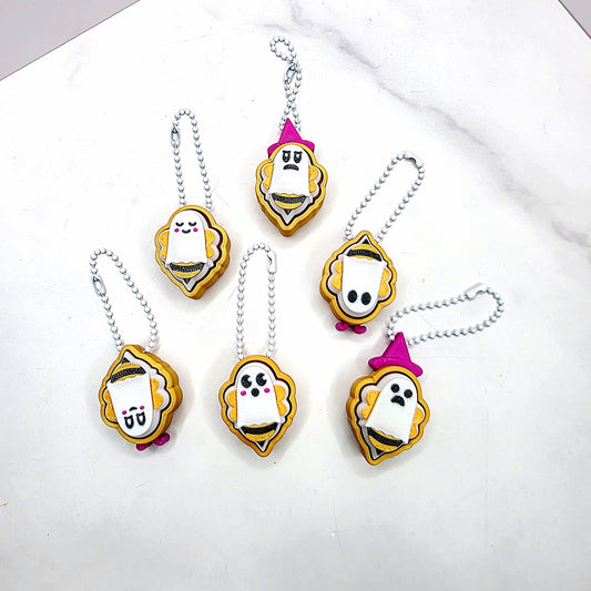 3D Printed Boo-Bee Ghost Fidget Clicker Keychains | Halloween Bee Ghost Charms in 6 Spooky Styles & 3 Body Designs
