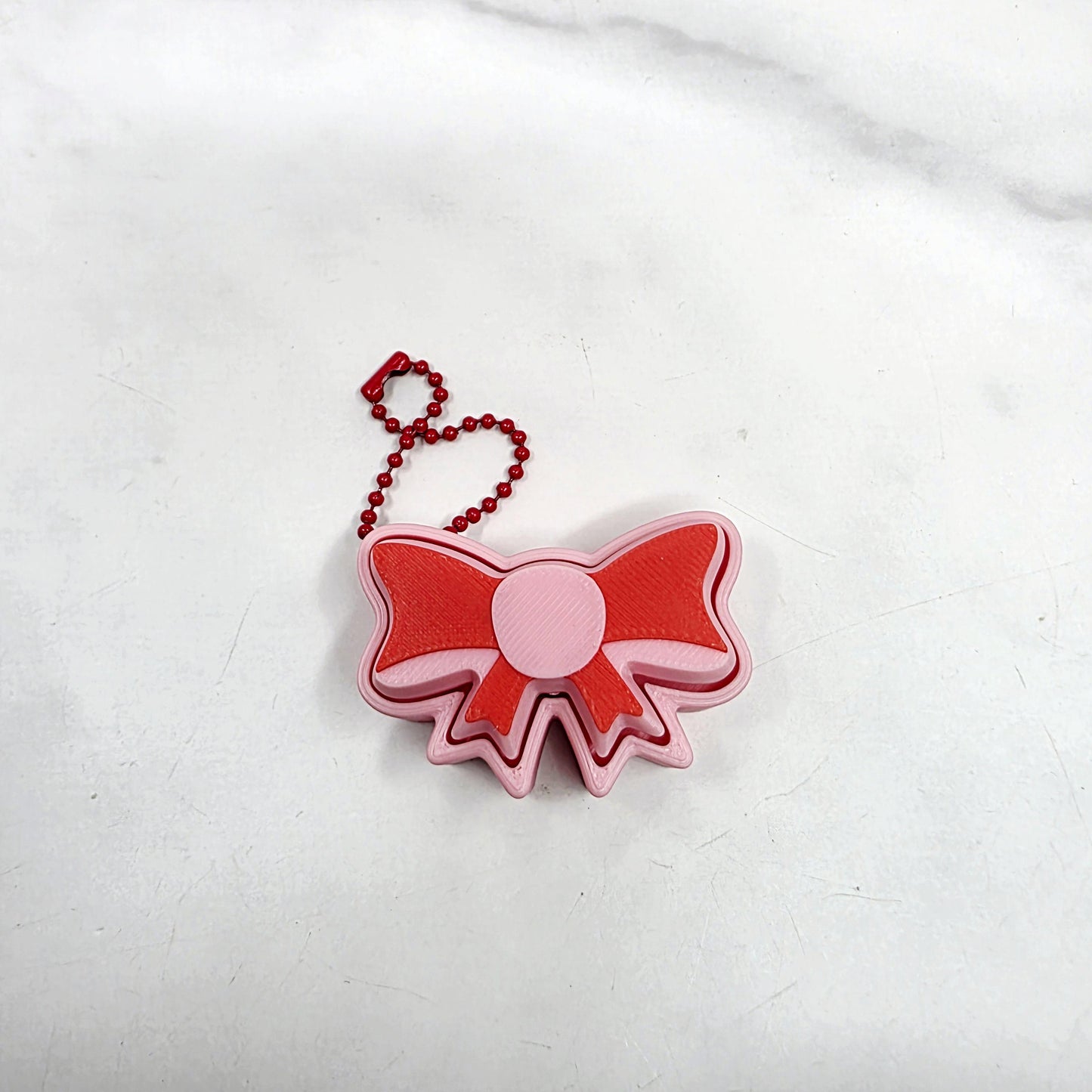 3D Printed Christmas Bow Ribbon Fidget Clicker Keychain | Custom Color Holiday Stress Relief for Keys, Bags & Tumblers