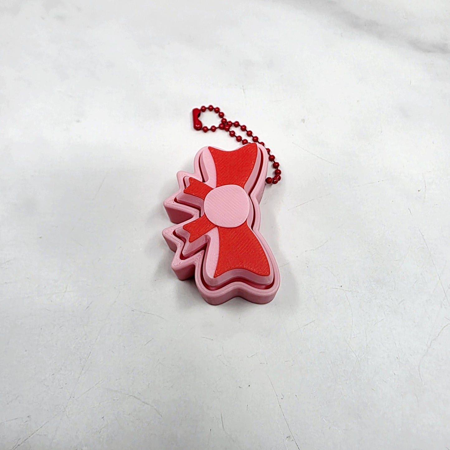 3D Printed Christmas Bow Ribbon Fidget Clicker Keychain | Custom Color Holiday Stress Relief for Keys, Bags & Tumblers