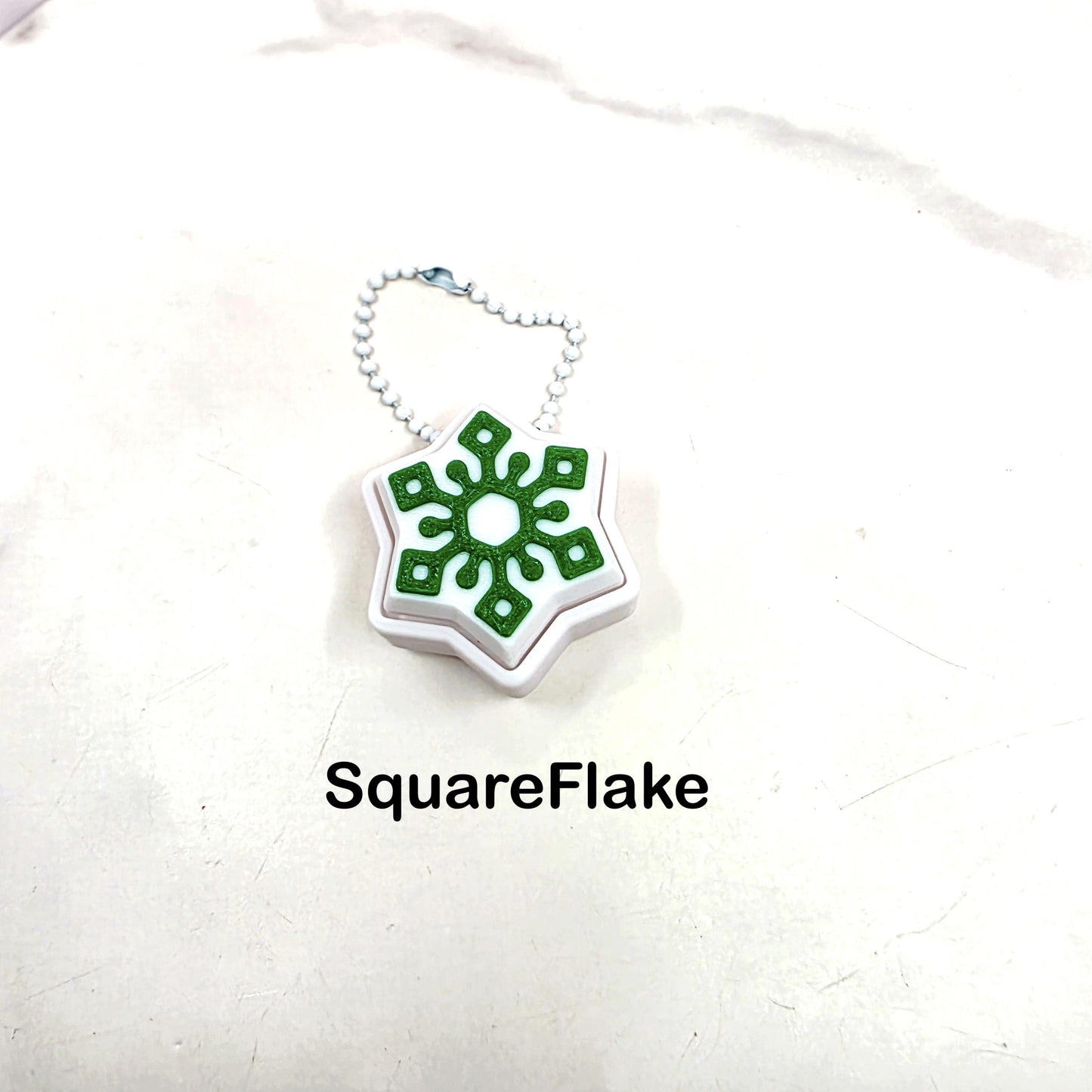 3D Printed Snowflake Fidget Clicker Keychains | 6 Unique Flake Designs | Custom Color Holiday Stress Relief