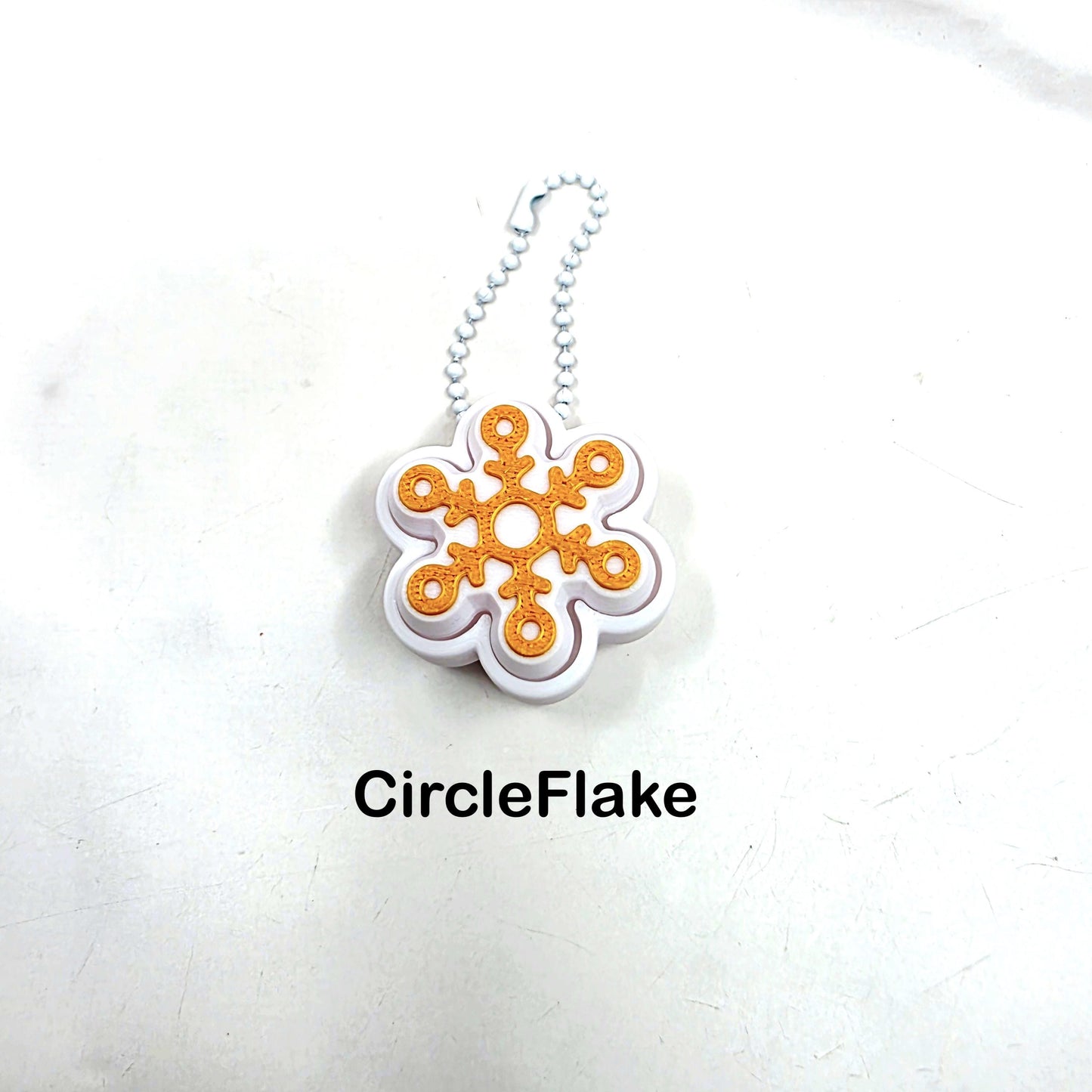 3D Printed Snowflake Fidget Clicker Keychains | 6 Unique Flake Designs | Custom Color Holiday Stress Relief