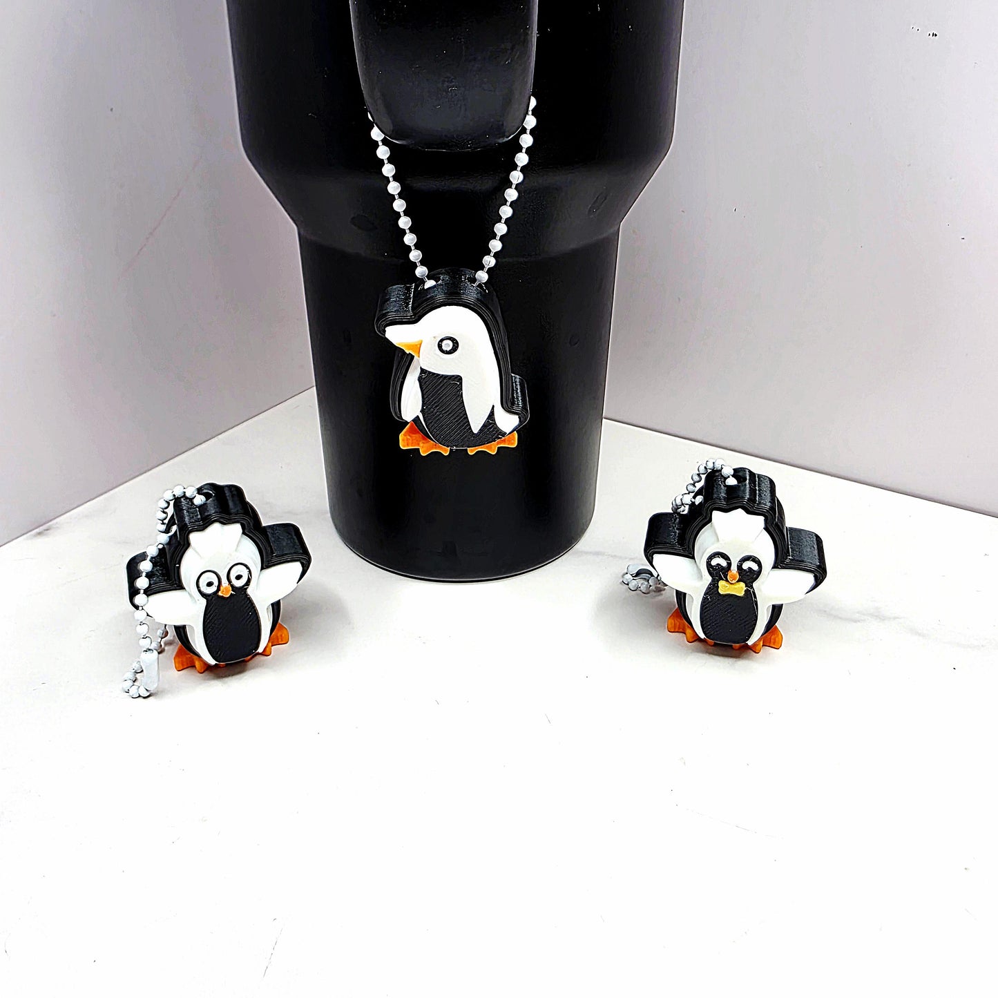 3D Printed Penguin Fidget Clicker Keychains | Skipper, Kowalski & Rico Designs | Cute Winter Stress Relief Charms