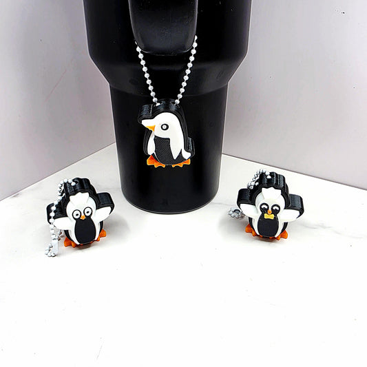 3D Printed Penguin Fidget Clicker Keychains | Skipper, Kowalski & Rico Designs | Cute Winter Stress Relief Charms