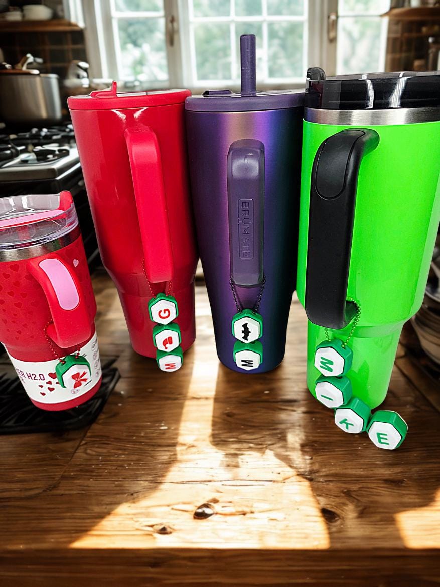 3D Printed Personalized Fidget Clicker Keychains & Tumbler Charms – Custom, fun stress relief and unique gifts for friends, kids and adults!