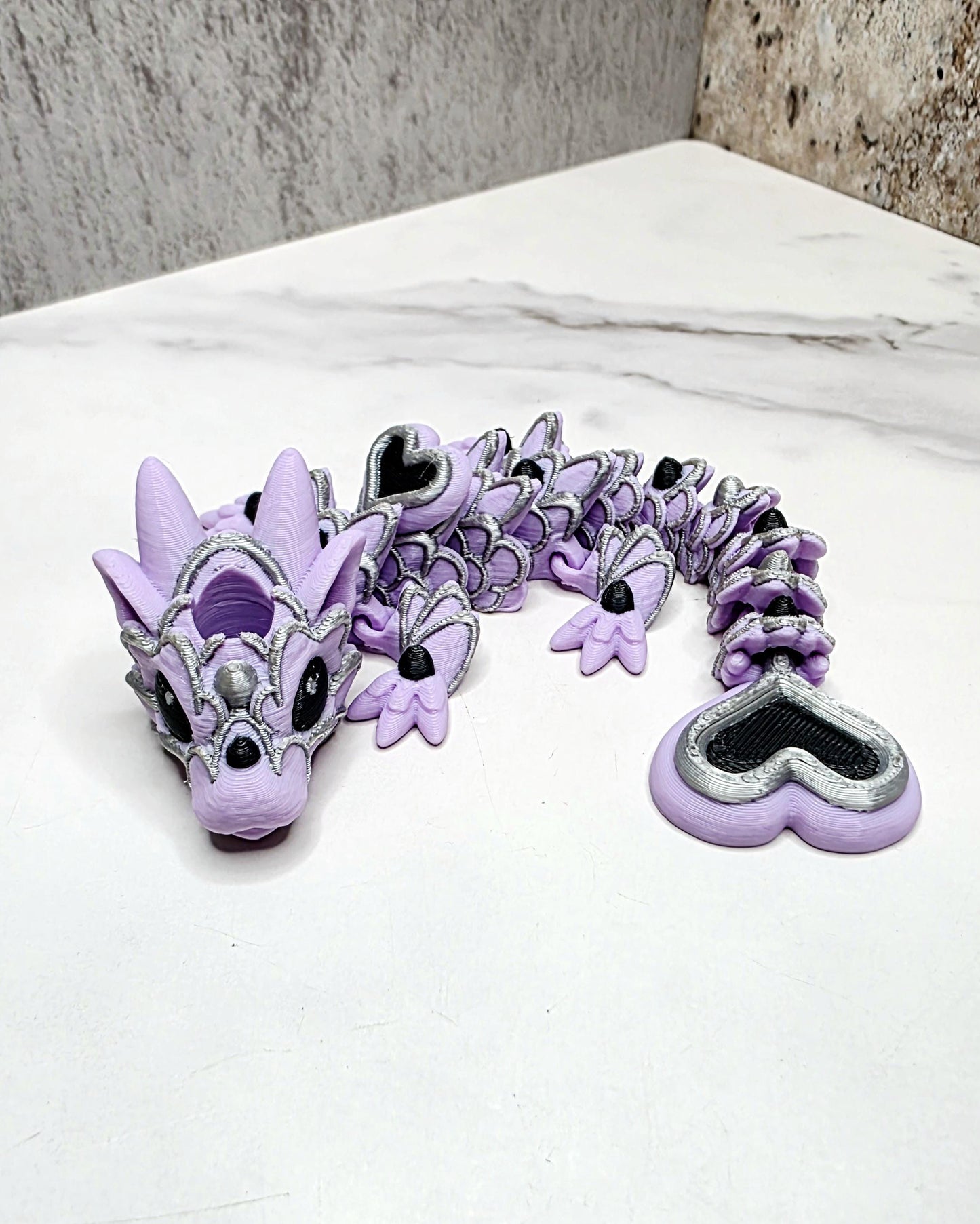 Spellcast Heart Dragon Straw Topper for Stanley Tumblers | Lavender Silver Black Halloween Accessory Fits 20oz 30oz 40oz Stanley Tumbler