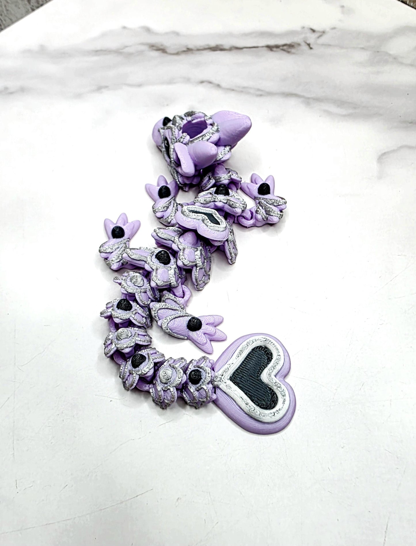 Spellcast Heart Dragon Straw Topper for Stanley Tumblers | Lavender Silver Black Halloween Accessory Fits 20oz 30oz 40oz Stanley Tumbler