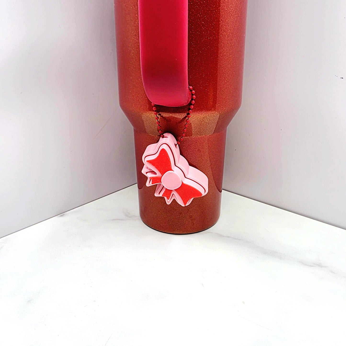 3D Printed Christmas Bow Ribbon Fidget Clicker Keychain | Custom Color Holiday Stress Relief for Keys, Bags & Tumblers