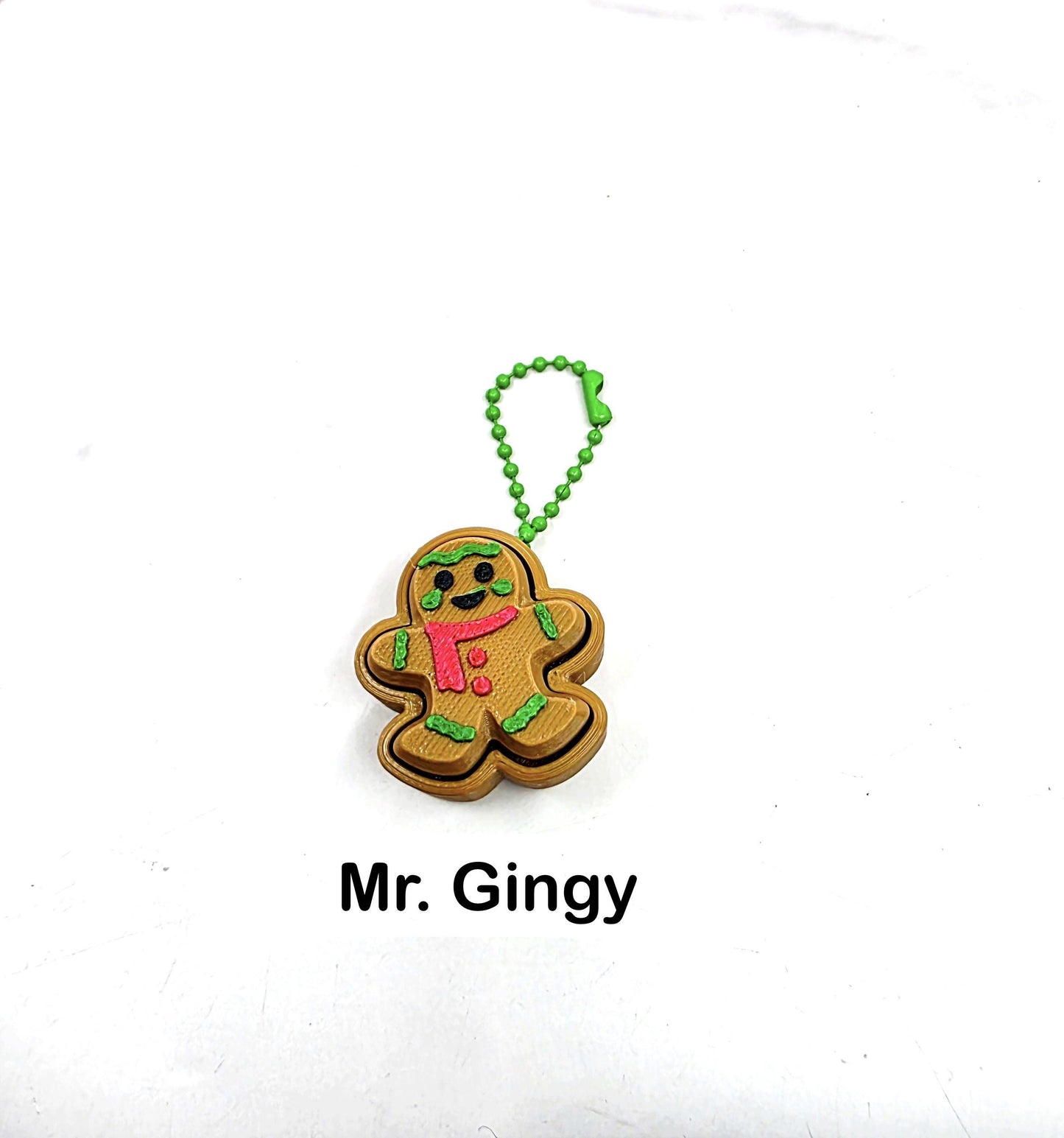 3D Printed Mr. & Mrs. Gingerbread Fidget Clicker Keychains | Holiday Stress Relief | Custom Color Christmas Gifts