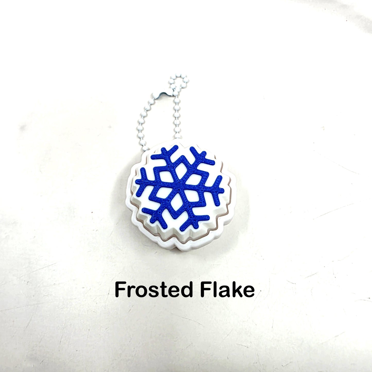 3D Printed Snowflake Fidget Clicker Keychains | 6 Unique Flake Designs | Custom Color Holiday Stress Relief