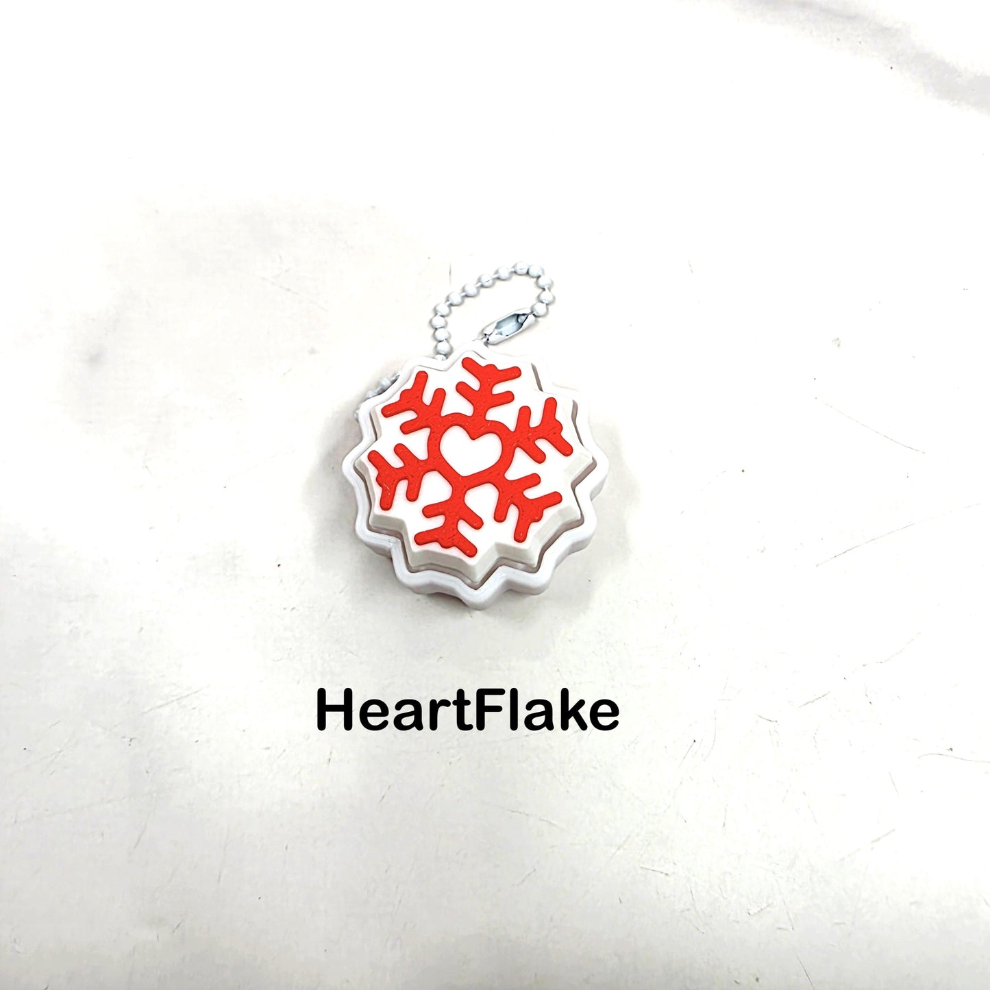 3D Printed Snowflake Fidget Clicker Keychains | 6 Unique Flake Designs | Custom Color Holiday Stress Relief