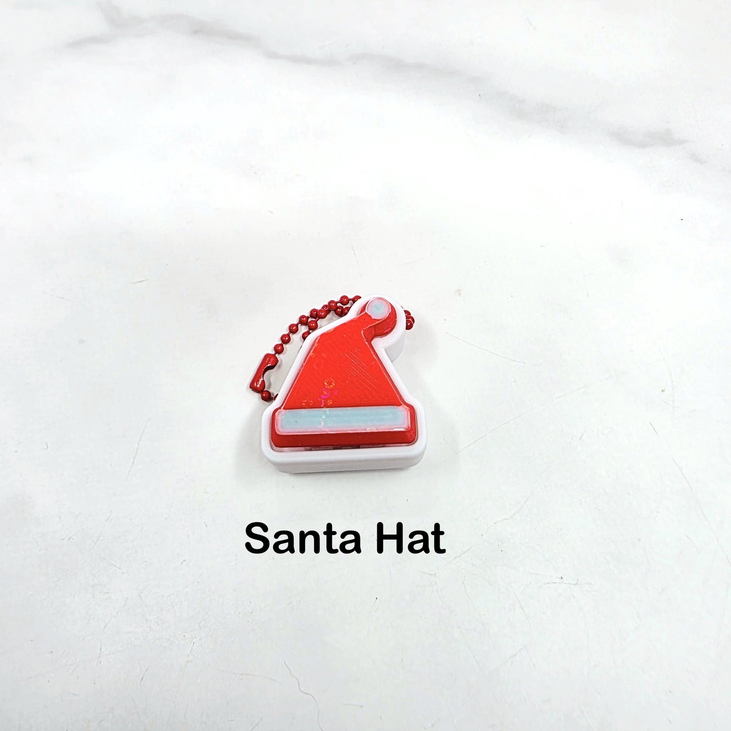 3D Printed Cozy Christmas Fidget Clicker Keychains | Elf Hat, Santa Hat, Beanie & Mitten Holiday Stress Relief Charms