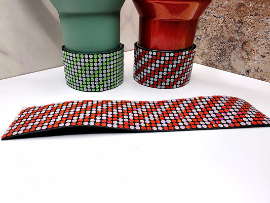 Mint Striped Interchangeable Boot & Cover for Stanley Tumblers | Peppermint, Spearmint, Cinnamon + FREE Mint Fidget Clicker Keychain Charm